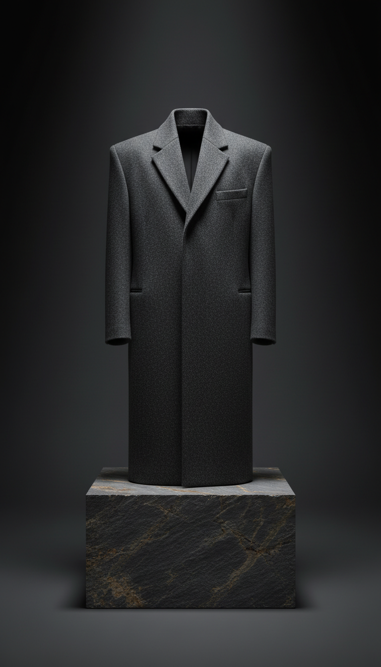 Architectural-Shoulder Wool Overcoat