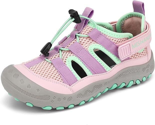 Visit the Mishansha Store Mishansha Kids Outdoor Sport Sandals Closed Toe Adjustable Boys Girls Hiking Sandals Non-Slip Quick-Dry Water Sandal for Toddler Little Kid Big Kid