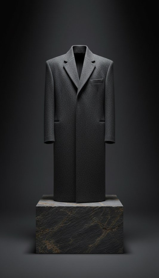 Architectural-Shoulder Wool Overcoat