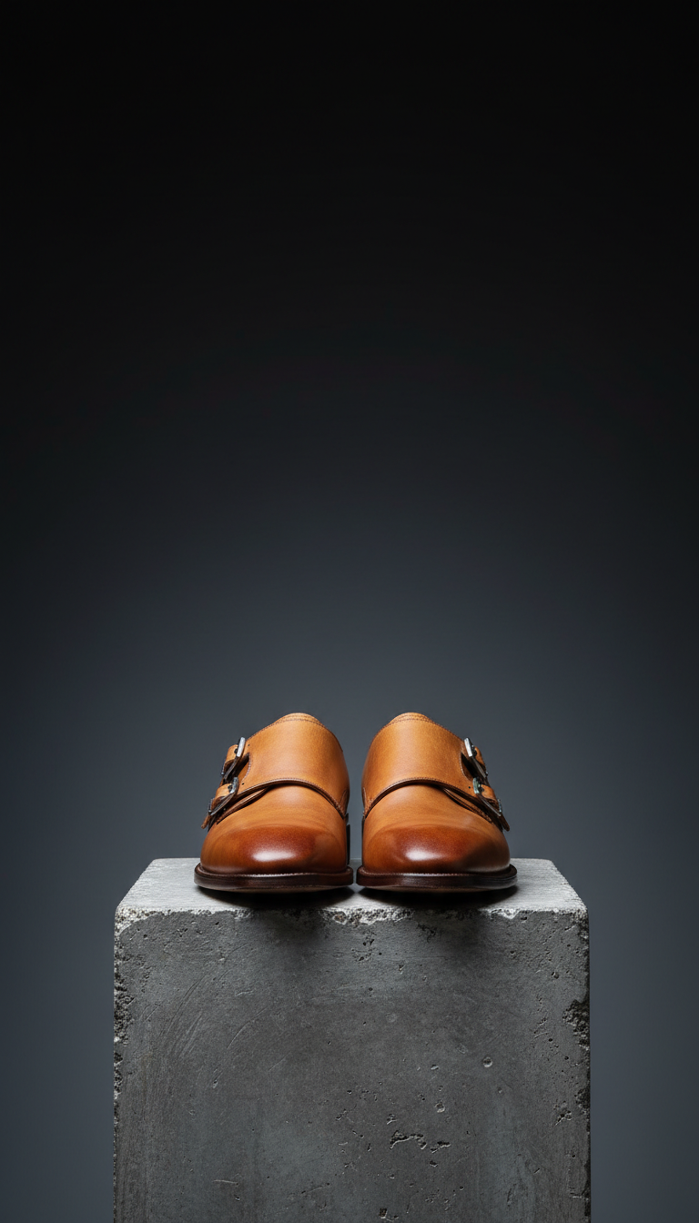 Italian Leather Double-Monk Dress Shoes