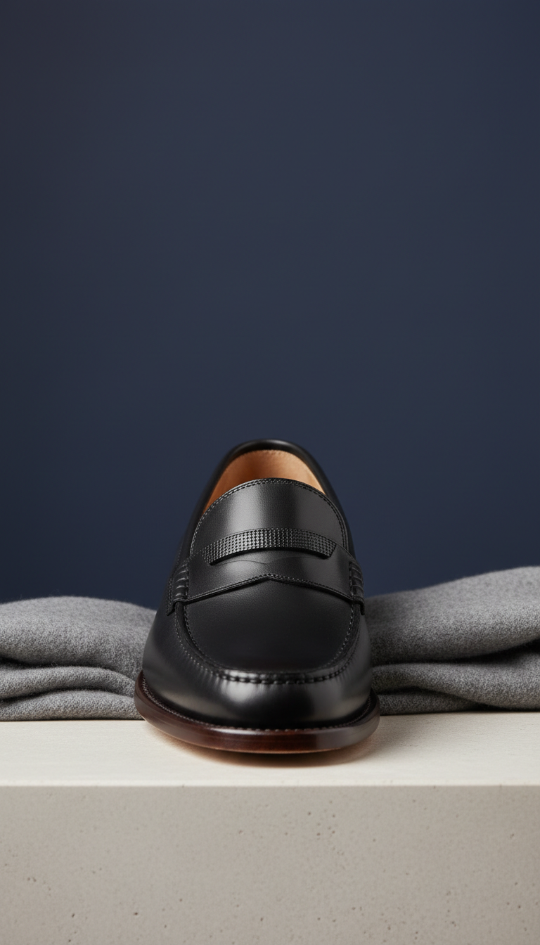 Italian Leather Loafer with Hand-Finished Detailing