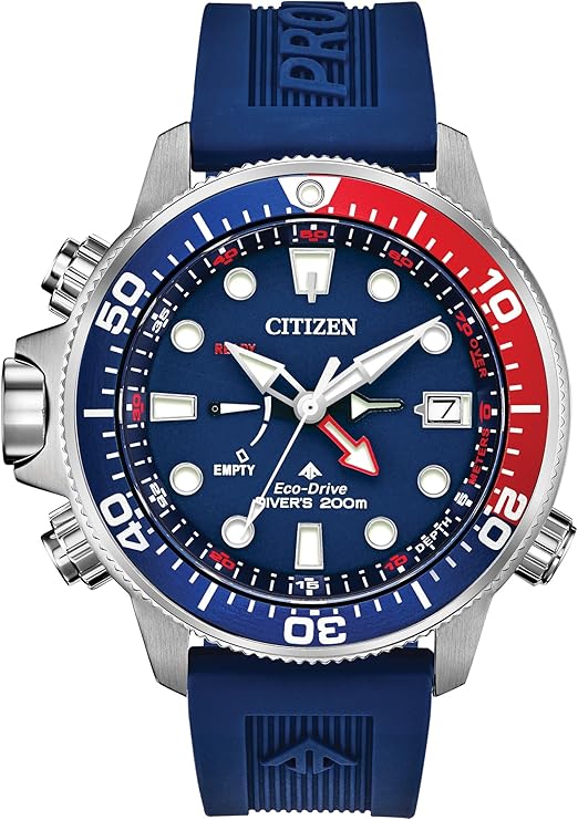 Citizen Men's Eco-Drive Promaster Sea Aqualand Depth Meter Watch in Stainless Steel with Black Polyurethane Strap