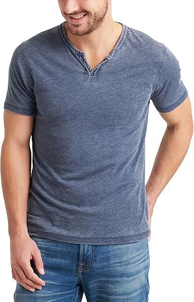 Lucky Brand Burnout Button Notch Shirt