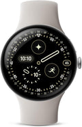 ساعة Google Pixel Watch 4 (45 ملم) - أندرويد - سنتان من البيانات - تتبع معدل ضربات القلب والنوم واللياقة البدنية - بطارية تدوم 40 ساعة - هيكل ألومنيوم فضي مصقول - سوار بورسلين نشط - LTE - تطبيق Google Pixel Watch